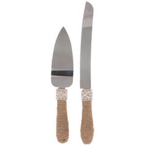 Hobby lobby Jute & Lace Cake Server & Knife